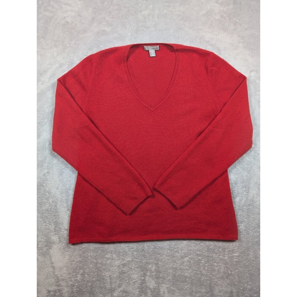 Cashmere By Charter Club Sweater Women Size Large Red 2 Ply Cashmere Soft Mature